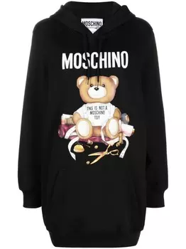 Moschino платье-худи Teddy Bear, черный