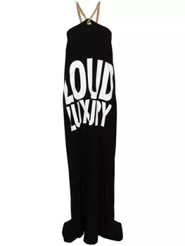 Moschino платье макси с принтом Loud Luruxy!, черный