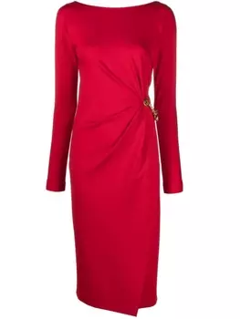 Moschino платье миди с цепочкой, красный