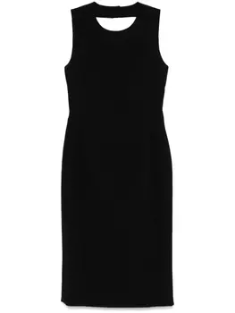 Moschino платье миди с открытой спиной, черный
