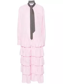 Moschino платье миди с поясом, розовый