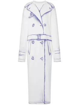 Moschino платье миди с принтом, белый