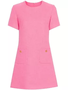 Moschino платье мини из ткани букле, розовый