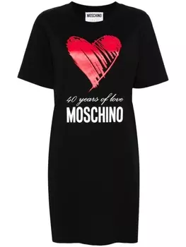 Moschino платье мини с аппликацией, черный