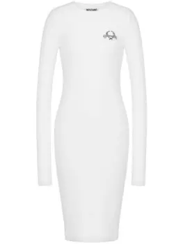 Moschino платье мини с логотипом, белый