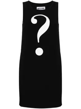 Moschino платье мини с нашивкой, черный