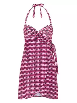 Moschino платье мини с нашивкой-логотипом, синий