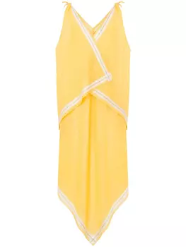 Moschino платье мини с V-образным вырезом, желтый