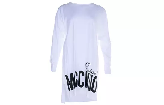 MOSCHINO Платье с длинными рукавами женское белое