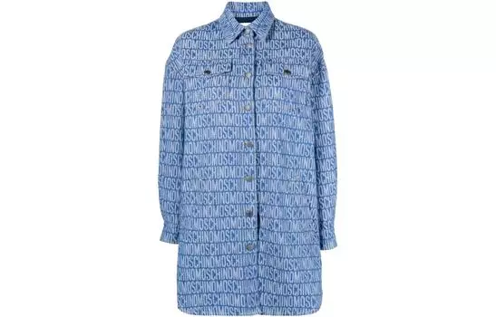 MOSCHINO Платье с длинными рукавами женское синие