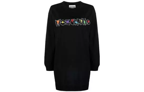 MOSCHINO Платье с длинными рукавами женское черное
