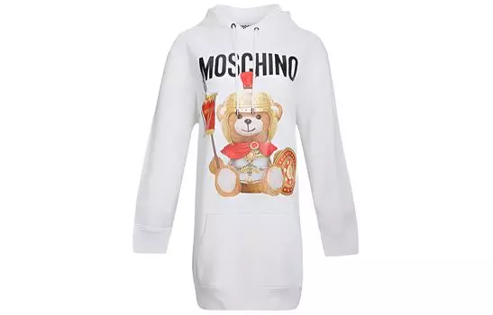 MOSCHINO Платье с длинными рукавами женское белое