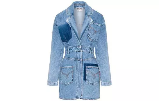 MOSCHINO Платье с длинными рукавами женское синие