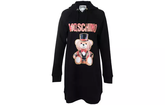 MOSCHINO Платье с длинными рукавами женское черное