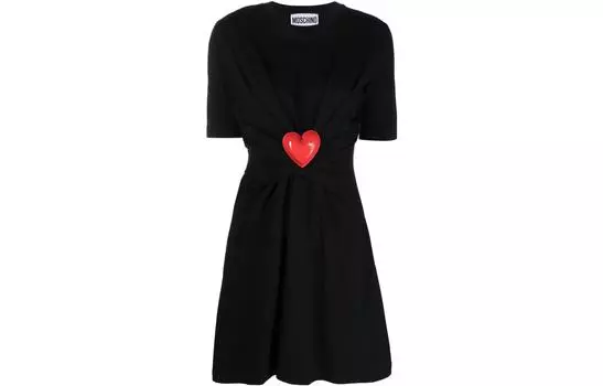MOSCHINO Платье с короткими рукавами женское черное