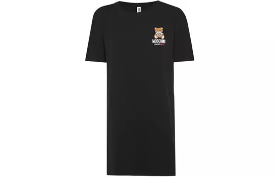 MOSCHINO Платье с короткими рукавами, женское, черное