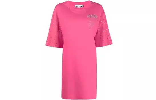 MOSCHINO Платье с короткими рукавами женское розовые