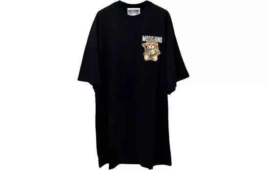 MOSCHINO Платье с короткими рукавами женское черное