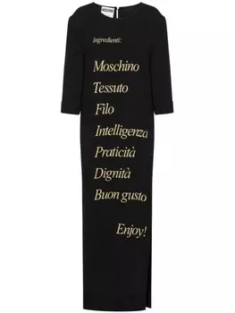 Moschino платье с круглым вырезом и принтом, черный
