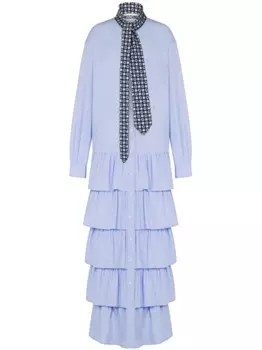 Moschino платье с оборками, синий