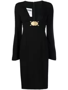 Moschino платье с принтом, черный