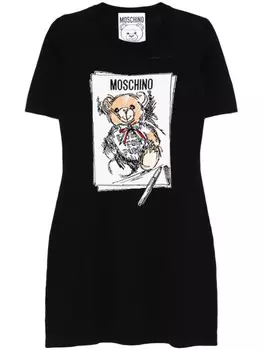 Moschino платье Teddy Bear-intarsia, черный