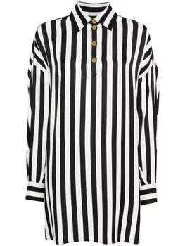 Moschino платье в полоску с длинными рукавами, черный