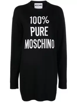 Moschino платье вязки интарсия, черный