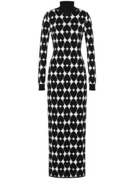 Moschino платье вязки интарсия, черный