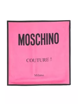 Moschino платок из органического шелка с логотипом, розовый