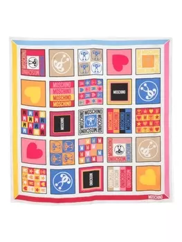 Moschino платок с геометричным принтом, белый