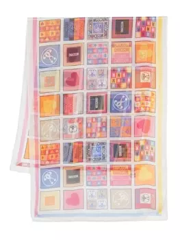 Moschino платок с геометричным принтом, белый