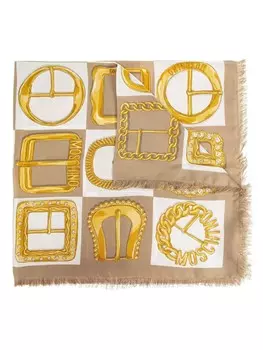 Moschino платок с принтом, нейтральный цвет