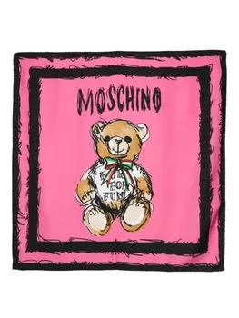 Moschino платок с принтом Teddy Bear, розовый