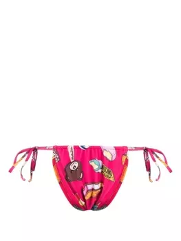 Moschino плавки бикини с графичным принтом, розовый