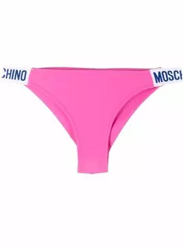 Moschino плавки бикини с логотипом, розовый