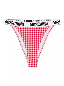 Moschino плавки бикини в клетку гингем, красный