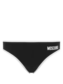 Moschino плавки-брифы с логотипом, черный