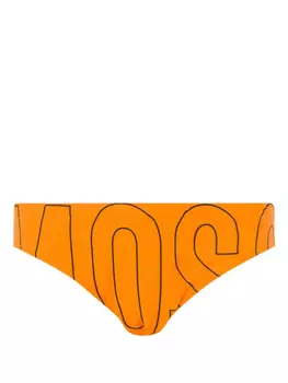 Moschino плавки-брифы с логотипом, оранжевый