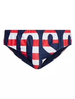 Moschino плавки с логотипом, синий