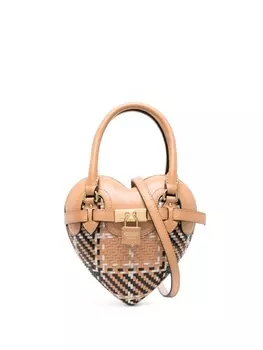 Moschino плетеная сумка в форме сердца, нейтральный цвет