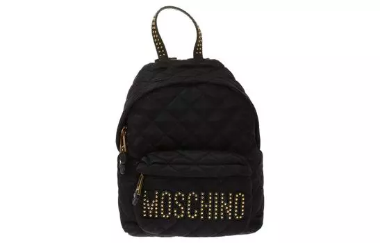 MOSCHINO Полиамид с кожаным рюкзаком унисекс, черный
