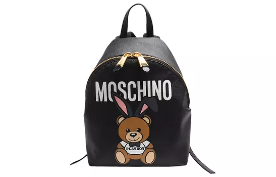 MOSCHINO Полиуретановый рюкзак маленького размера, женский, черный