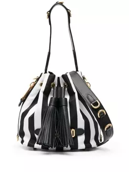 Moschino полосатая сумка-ведро с логотипом, черный
