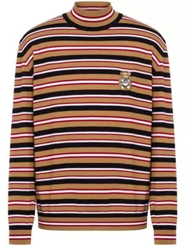 Moschino полосатый джемпер из вирджинской шерсти, коричневый