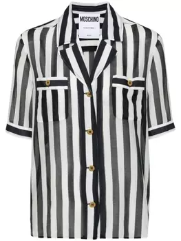 Moschino полупрозрачная рубашка в полоску, черный