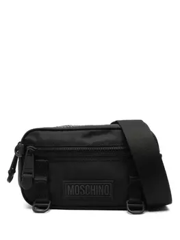 Moschino поясная сумка с нашивкой-логотипом, черный