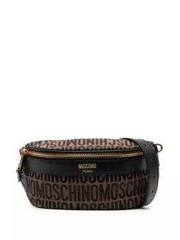 Moschino поясная сумка с жаккардовым логотипом, коричневый
