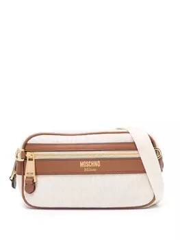 Moschino поясная сумка с жаккардовым логотипом, нейтральный цвет