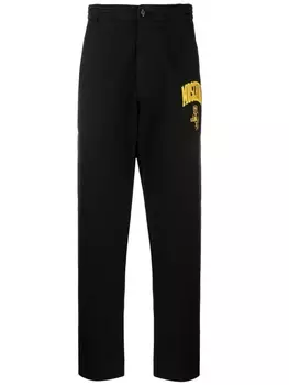 Moschino прямые брюки с логотипом, черный
